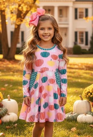 Pink Pumpkin Patch pocket dress