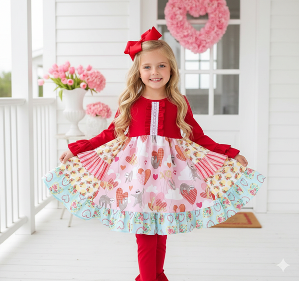 Valentine Sloth Platinum party style Dress