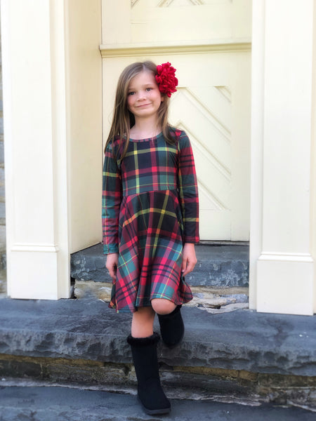 Holiday Plaid Twirl dress